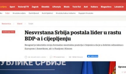 HRVATI TVRDE: VUČIĆ JE KAO TITO, nesvrstana Srbija postala lider u rastu BDP i vakcinisanju!