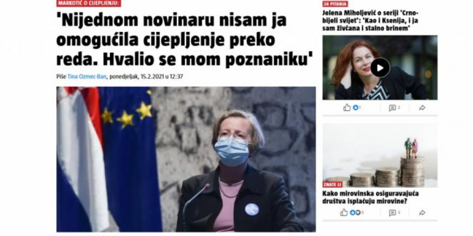 U HRVATSKOJ SE VODI LOV NA VEŠTICE - DA LI JE NEKI NOVINAR VAKCINISAN PREKO REDA? Za to vreme, novinari u Srbiji imaju PRIORITETNI STATUS!