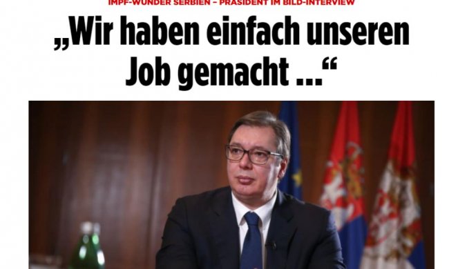 "SAMO SMO RADILI SVOJ POSAO"! Nemački "Bild" fasciniran predsednikom Vučićem, HEROJEM VAKCINACIJE!