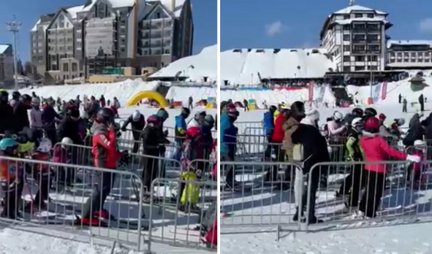 LEPA SLIKA SA SRPSKIH PLANINA! Skijaši sa maskama na propisanoj distanci čekaju red za žičaru! /VIDEO/