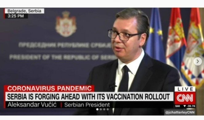 I CNN HVALI VUČIĆA: Srbija je svetsko čudo u procesu vakcinacije protiv korone! /VIDEO/