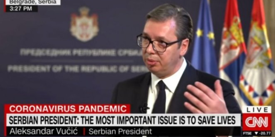 ZA NAS VAKCINA NIJE BILA GEOPOLITIČKO PITANJE, ZA NAS JE TO PITANJE SPASAVANJA LJUDSKIH ŽIVOTA! Vučić za CNN: Ovo je naš region, to su naše komšije i dobro je ako možemo i njima da pomognemo! /VIDEO/