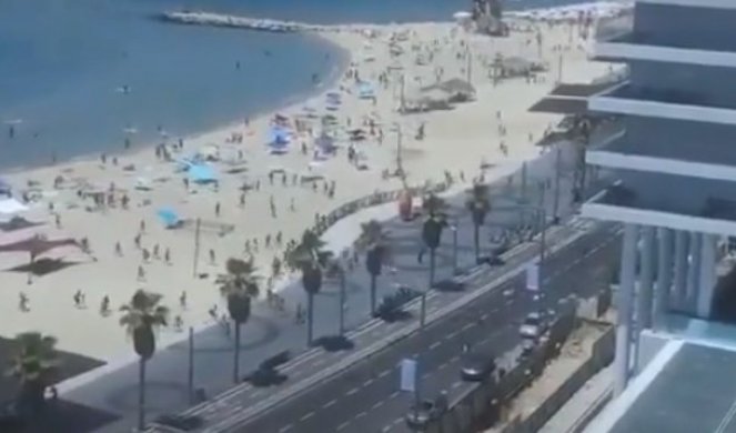 SIRENE NAPRAVILE HAOS U TEL AVIVU! Opšta bežanija sa plaža kada se začuo zvuk za raketnu opasnost! /VIDEO/