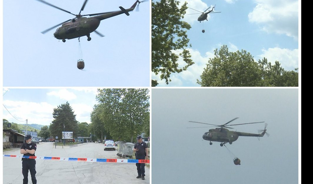 /FOTO/VIDEO/ VATRA JOŠ TINJA U MAGACINU MUNICIJE U ČAČKU! Na lice mesta stigli i vojni helikopteri!