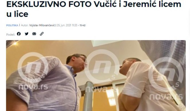 NISI TI VUK, TI SI MIŠ! Đilasovski portal Nova.rs objavio isečenu fotografiju kako bi Jeremić ispao velik i bitan!