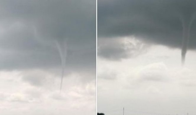 /FOTO/ "PIJAVICA" IZNAD BAČKE TOPOLE! Počeo da se stvara slab tornado u Vojvodini!