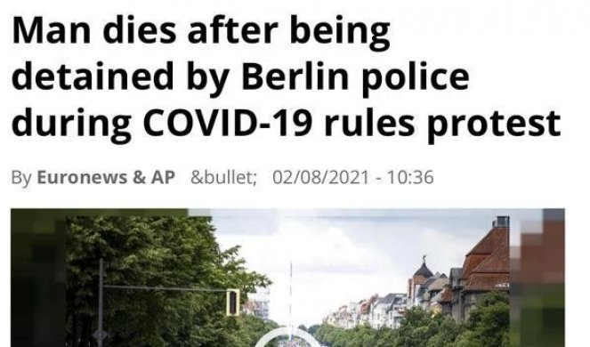 I ONI ĆE DA NAM DRŽE LEKCIJE! Policija napala demonstrante protiv korona mera u Berlinu, poginuo muškarac