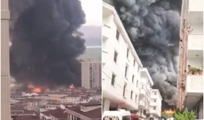 VATRA GUTA SKLADIŠTE LOGISTIČKE KOMPANIJE! Jezivi snimci požara u Istanbulu nakon EKSPLOZIJE! /VIDEO/