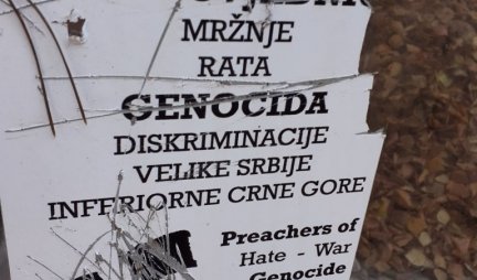 DOKLE OVO IDE? Na Cetinju osvanuo plakat mržnje prema SPC i patrijarhu Porfiriju