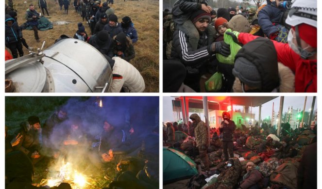 HAOS na belorusko-poljskoj granici IZMIČE KONTROLI! Migranti seku žice, BACAJU KAMENICE, policija upotrebila vodene topove i dimne bombe! /FOTO/VIDEO/