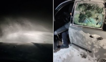 DRAMA KOD MOSTARA! Pripadnici HGS spasili mladiće koji ostali zaglavljeni u automobilu usled nanosa snega /FOTO/