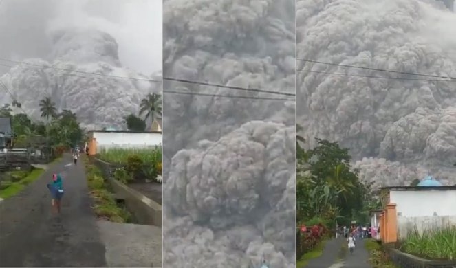 ZASTRAŠUJUĆI PRIZORI U INDONEZIJI! Vulkan izbacuje pepeo ČAK 12 kilometara u nebo, ljudi van sebe trče, jedna osoba poginula! /VIDEO/