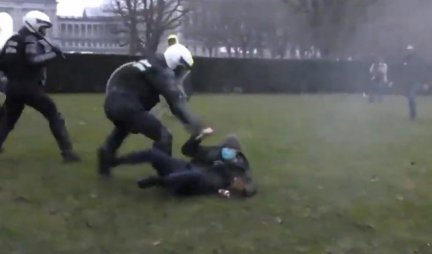 POLICIJA PREBIJA SVE PRED SOBOM! Haotične scene iz Brisela, povređen i invalid! (VIDEO)