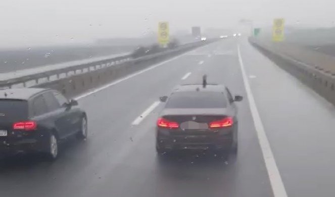 ŠOK SCENA NA AUTOPUTU U SRBIJI! Vozač kamiona nije mogao da veruje šta vidi u besnom BMW-u (FOTO)