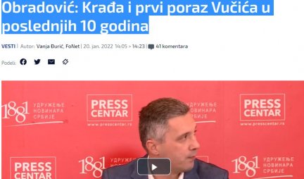 KRAĐA VUČIĆA ILI KAKO SE U PRAKSI SPROVODI TAJNI PLAN BOŠKA OBRADOVIĆA?!