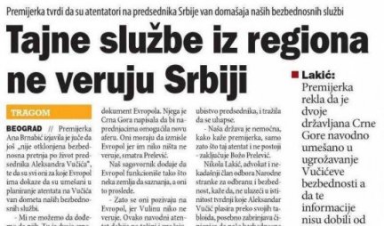 NISKOTIRAŽNI ĐILASOVSKI TABLOID "DANAS" PONOVO LAŽE! Tvrde da pretnja atentatom ne postoji i da nam niko u regionu ne veruje!