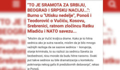 Ekstremistički muslimanski portal iz Sarajeva slavi Zdravka Ponoša: To što je srpska vojska radila sramota je za Beograd i srpsku naciju!