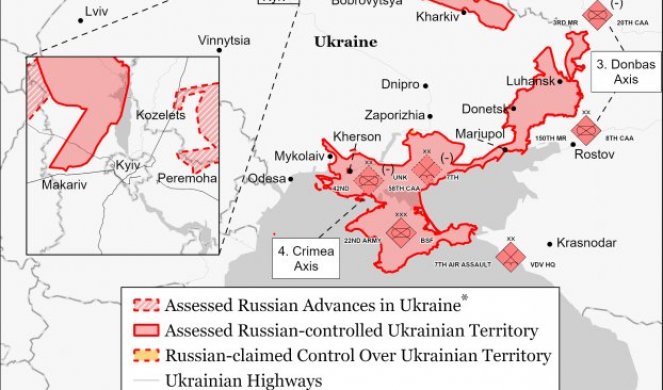 Карта боевых действий 1 марта 2022