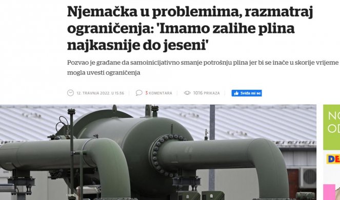 NEMCI U PANICI, IMAJU GASA NAJKASNIJE DO JESENI! Apel građanima: Manje trošite!