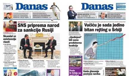 TOTALNA ŠIZOFRENIJA! KAD "DANAS" VIŠE LAŽE - JUČE ILI I DANAS? Juče Vučić sprema narod za sankcije, a danas neće sankcije, jer brine o rejtingu!