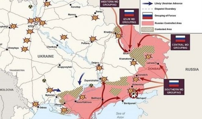 NOVA MAPA RUSKIH OSVAJANJA! Britanci tvrde da Rusi više ne kontrolišu oblast severozapadno od Harkova!
