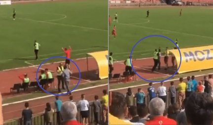 NEVIĐENI SKANDAL U SRBIJI! Huligan preskočio ogradu usred meča i krenuo da se obračuna sa fudbalerima! (VIDEO)