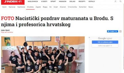 LJUBI IH MILANOVIĆ! Maturanti u Slavonskom Brodu pozdravljaju nacističkim pozdravom - s njima je i oduševljena profesorka! (FOTO)