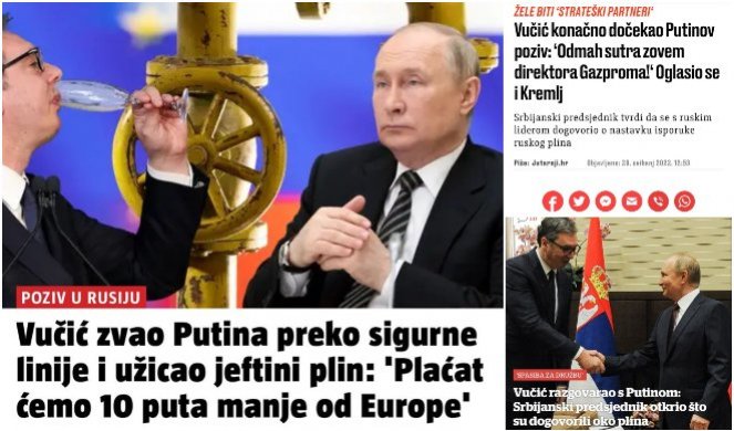 RAZGOVOR VUČIĆ-PUTIN GLAVNA VEST U HRVATSKOJ! Komšije ne kriju da je predsednik Srbije obezbedio najjeftiniji gas za svoje građane!