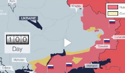 POSLEDNJA MAPA! Kako je u crtežima izgledala borba Rusa i Ukrajinaca kroz 100 dana, Britanci objavili... (Video)