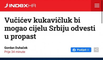 NEMOJTE SAMO VI DA BRINETE O SRBIMA I SRBIJI! Hrvatskom ludilu i opsednutosti Vučićem nema kraja!
