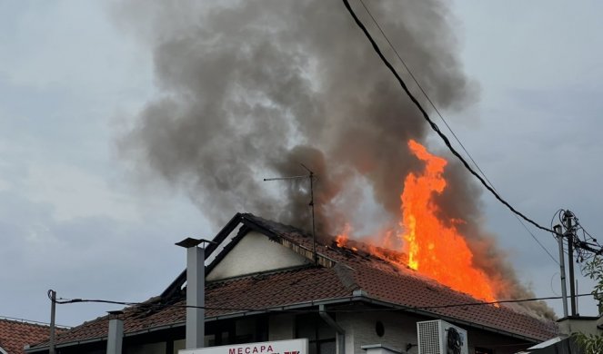 (FOTO) UDARIO GROM U KUĆU U MLADENOVCU! Vatrogasci se bore sa vatrenom stihijom!
