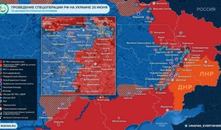 (MAPA) RUSKA ČELIČNA PESNICA OKRENUTA KA LISIČANSKU! Izbačeno iz stroja više od 1.800 pripadnika VSU u Severodonjecku