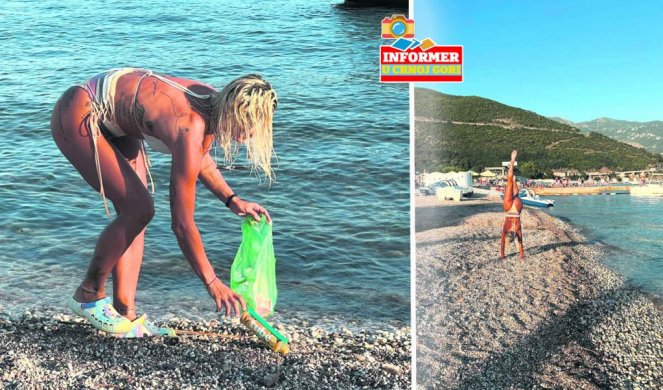 PAPARACO KOŠARKAŠICA VODI RAČUNA I O TELU I O ŽIVOTNOJ SREDINI! Milica Dabović vežbala na plaži, pa skupljala smeće