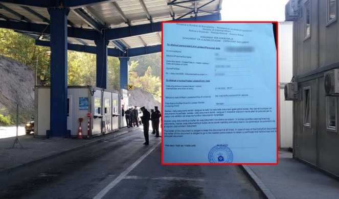 Ovako izgleda dokument koji na prelazu Merdare dobijaju građani sa srpskim ličnim kartama!