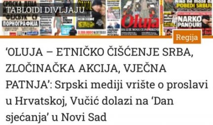 Ustašama smeta što se u Srbiji, otkad je vodi Vučić, više ne ćuti o zločinačkoj akciji Oluja!