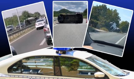 ČETIRI SAOBRAĆAJKE U ISTO VREME! Prevrnuta i smrskana vozila na putu, VELIKI ZASTOJI! (VIDEO)