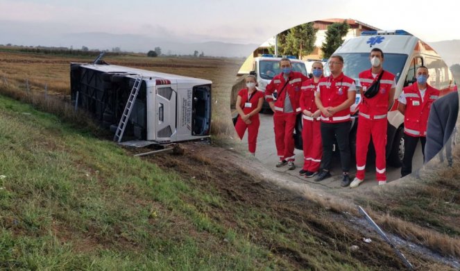 AUTOBUS JE BIO U NJIVI, LJUDI SU BILI UPLAŠENI... Lekari Hitne pomoći na mestu nesreće kod Leskovca zatekli JEZIV PRIZOR! (FOTO)