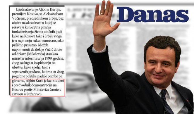 TABLOID DANAS: ALJBIN JE NAŠ HEROJ! Dok je Vučić bio ratni huškač, Kurti je hapšen zbog plemenite borbe protiv Miloševića!