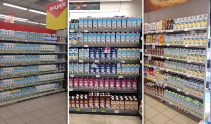 (FOTO) NE PANIČITE! Rafovi trgovinskih lanaca u Srbiji puni mleka!