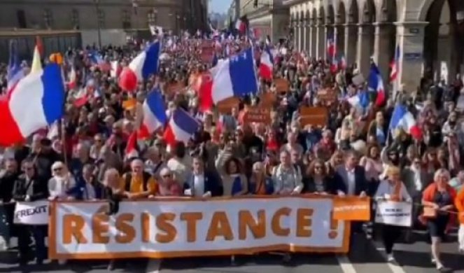 VIVE LE RESISTANCE! Hiljade ljudi traži smenu Makrona i napuštanje EU i NATO zbog povećanja životnih troškova! (VIDEO)