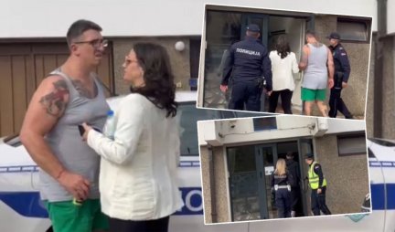 PRIVEDENI KRISTIJAN GOLUBOVIĆ I EMIL KAMENOV! Pogledajte snimak kako ih policija uvodi u stanicu! (VIDEO)