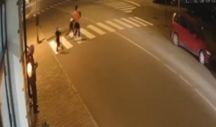 (Uznemirujući video) Jeziva scena u Šapcu! Dečak prelazio ulicu na trotinetu, a onda je na njega naleteo automobil!