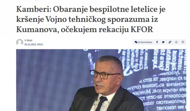 Šiptar napao Vučića zbog oborenog drona!