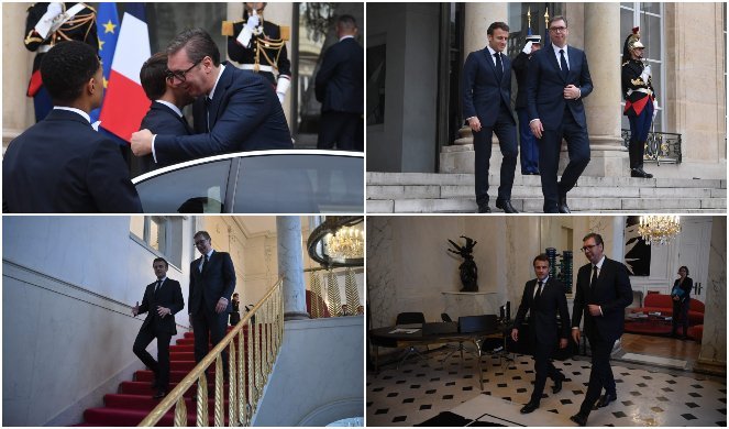 MAKRON DOČEKAO VUČIĆA! Predsednici Srbije i Francuske razgovarali u četiri oka u Jelisejskoj palati! (FOTO)