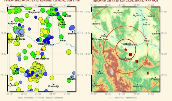 ZATRESLO SE SRPSKO TLO! Serija zemljotresa noćas pogodila Aleksandrovac, evo koliko su bili jaki (FOTO)