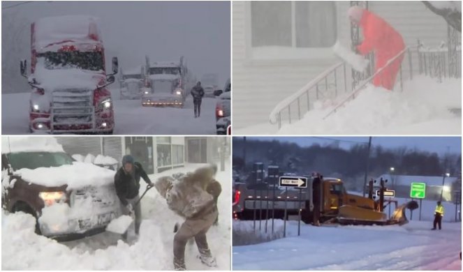NEZAPAMĆENO NEVREME POGODILO NJUJORK! Snežna oluja donela "efekat jezera", dvoje ljudi stradalo, urušila se zgrada, vetar i sneg kidali dalekovode (FOTO, VIDEO)