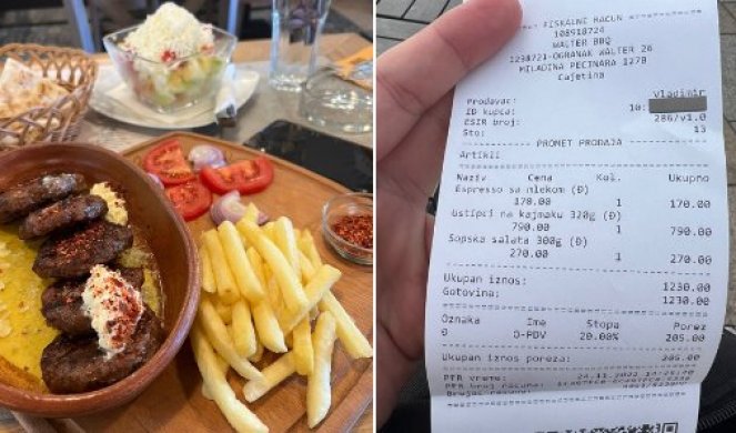 RAČUN IZ RESTORANA ZAPALIO SRBIJU, "ŠTA BI STE VI, DA BUDE DŽABE"!? Cena ručka na Zlatiboru postala glavna tema