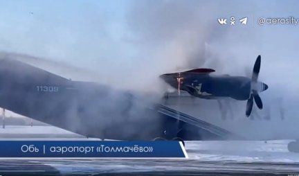 INCIDENT U NOVOSIBIRSKU! Zapalio se Antonov An-12! Prinudno sleteo na aerodrom Tolmačovo, a onda je počela drama! (FOTO, VIDEO)