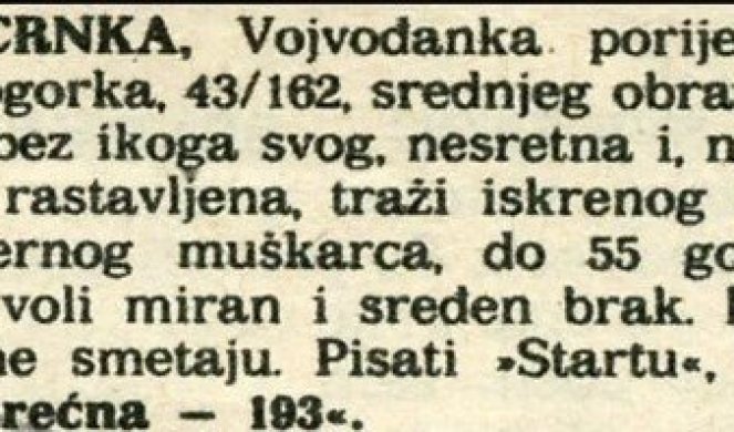 KAKO SU U VREME SFRJ IZGLEDALI LJUBAVNI OGLASI!? Interneta nije bilo, ali...  Srbe oduševile "iskopane" slike "jugoslovenskog Tindera"