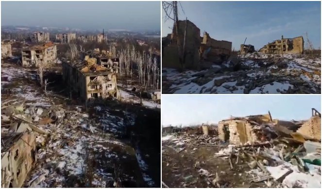 (VIDEO) KAMEN NA KAMENU NIJE OSTAO! Snimak DRONA iz Bahmuta pokazao PRAVU RAZMERU uništenja, Rusi i Ukrajinci se bore za GOMILU RUŠEVINA?!